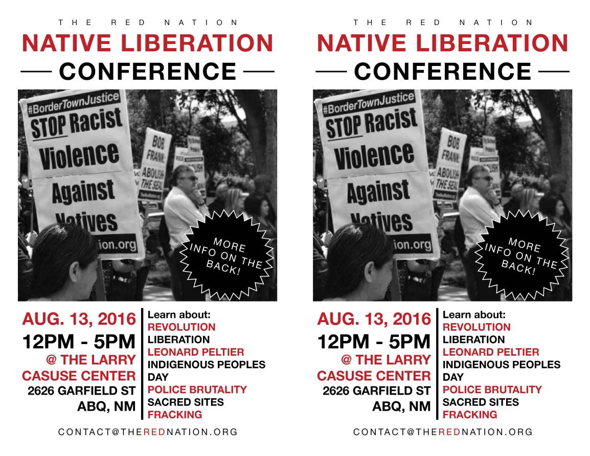 2016-8-13 - trn - native liberation conference - flyer